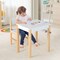 White Kids Art Table and Chair Set with Drawer Paper Roll and 2 Markers